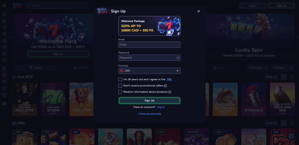 7Bit Casino Register