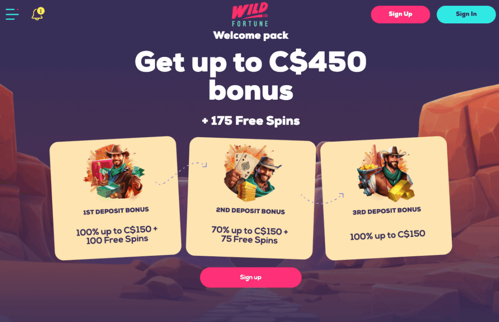 Wild Fortune Welcome Bonus